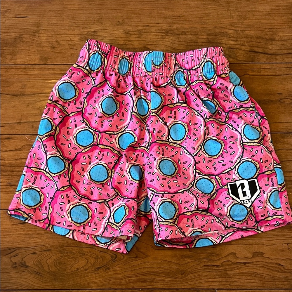 Vibrant Donut Print Kids Shorts